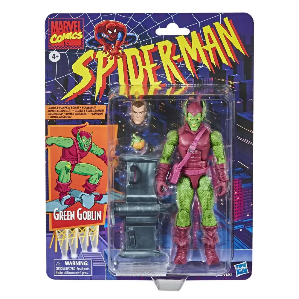 Marvel Legends - Retro Collection - Green Goblin Action Figure With Glider & Pumpkin Bomb (E9321) Low Stock 1