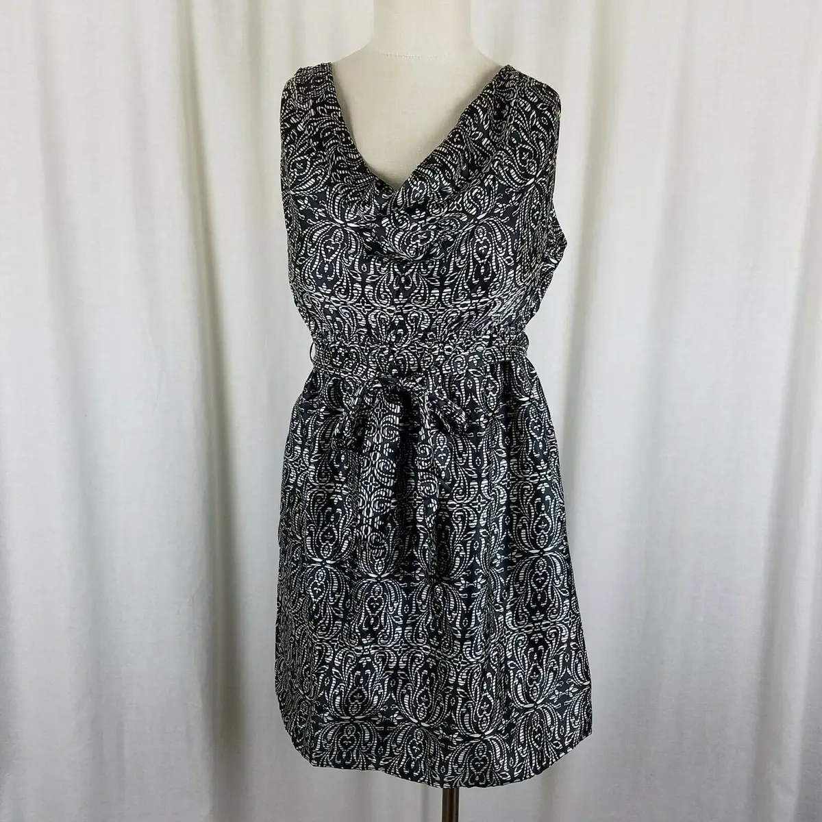 Two Hearts Maternity Enchanted Woven Multi Print Tunic Top Blouse Womens S Black 1