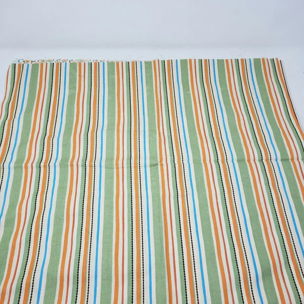 Screenprinted Striped Cotton Fabric Vintage 1+ Yards Pinstripes Stripes 1
