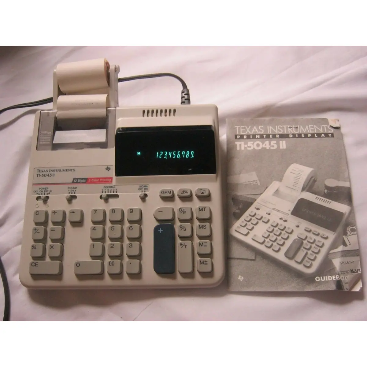 Texas Instruments Ti-5045 Ii Desktop Printing Display Calculator 2 Color Manual 1