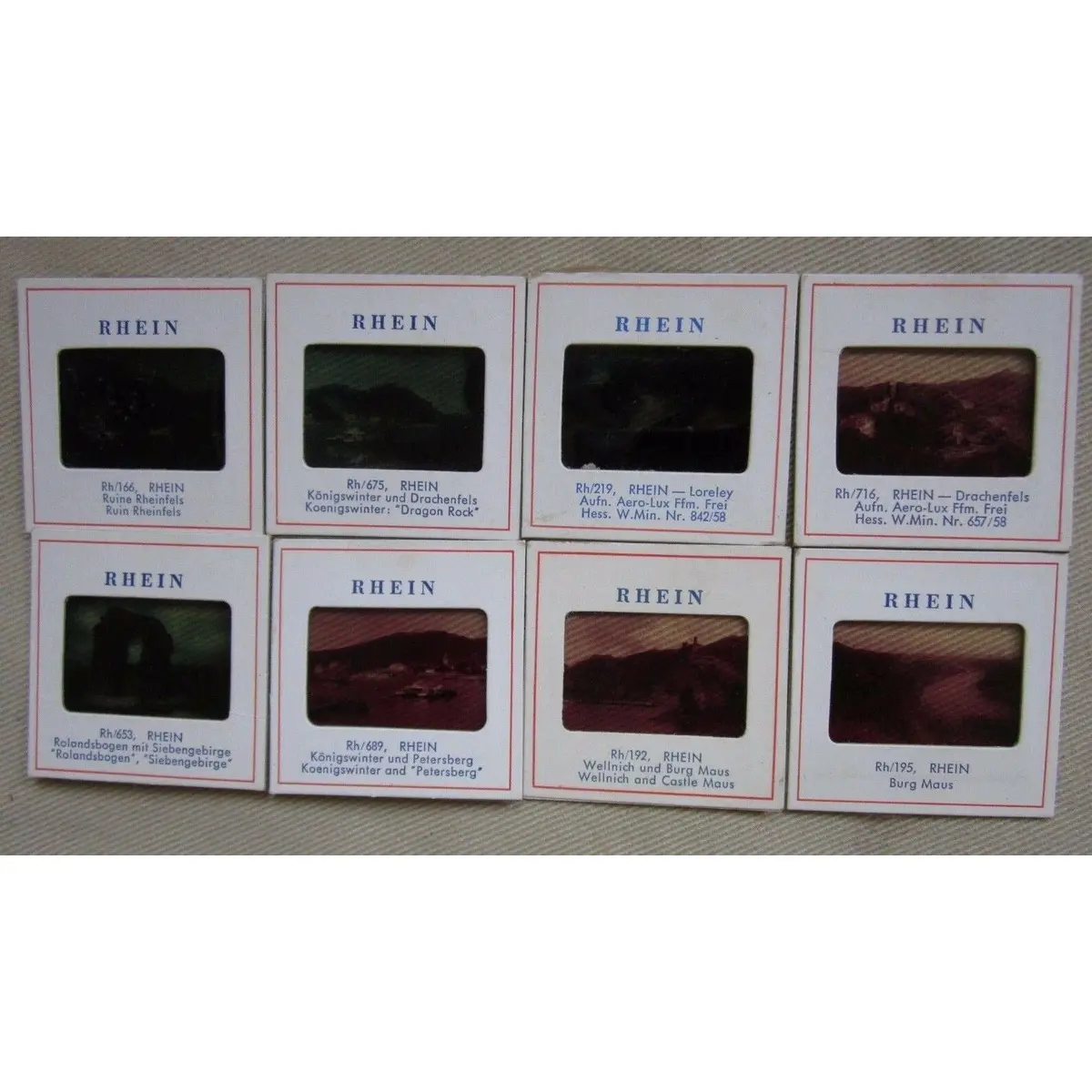 Lot Of 8 Hamburg Germany Rhein 35Mm Slides Red Border Scenery Water Boats Ship 1