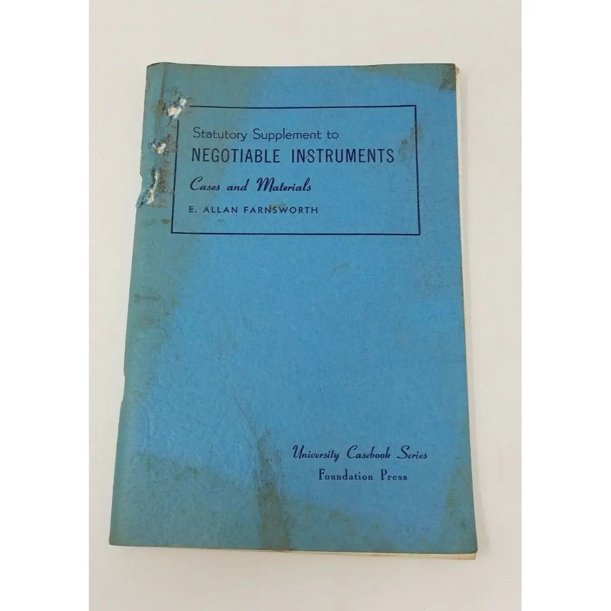 1959 Statutory Supplement To Negotiable Instruments E. Allan Farnsworth Book 1