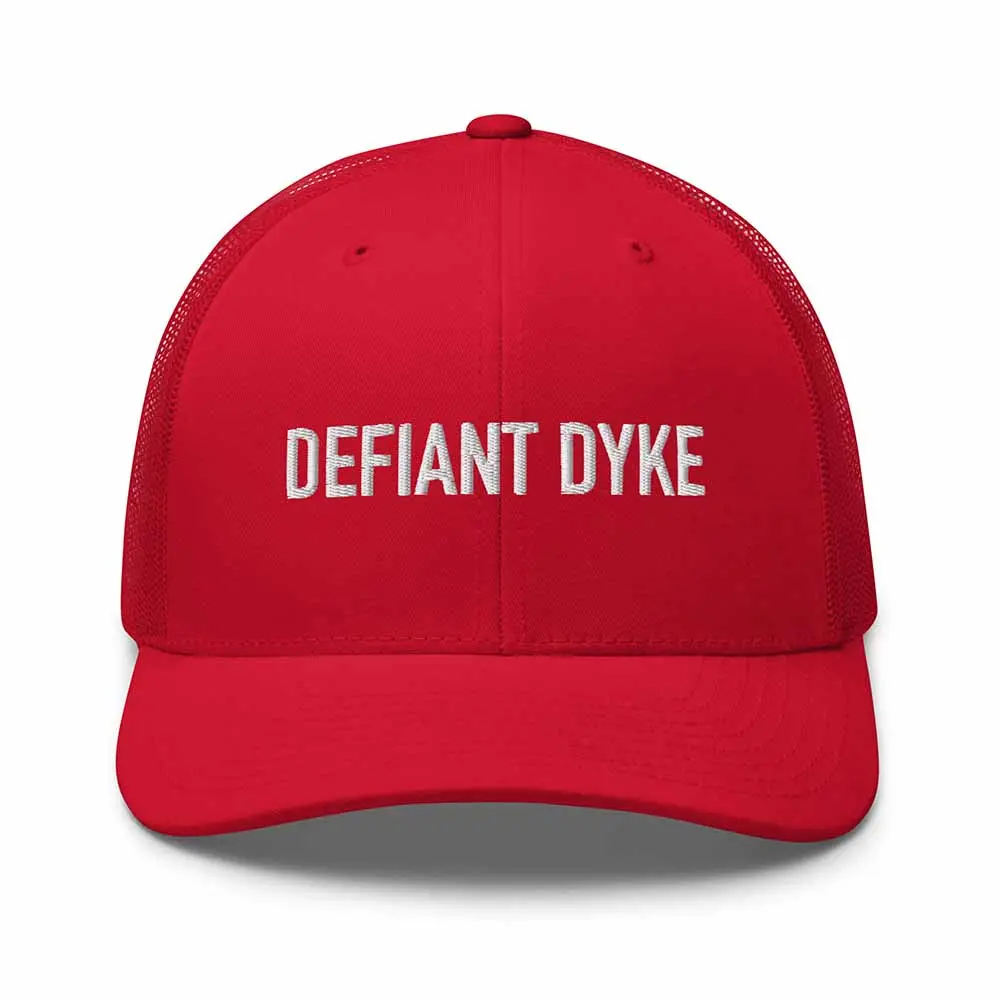 Defiant Dyke Trucker Mesh Snapback Hat 3