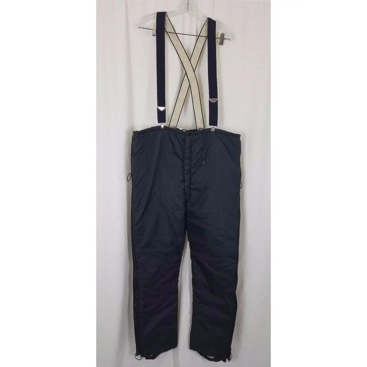 Vintage Horizon Police Black Pants Insulated Winter Snow Suspenders Mens L Usa 1