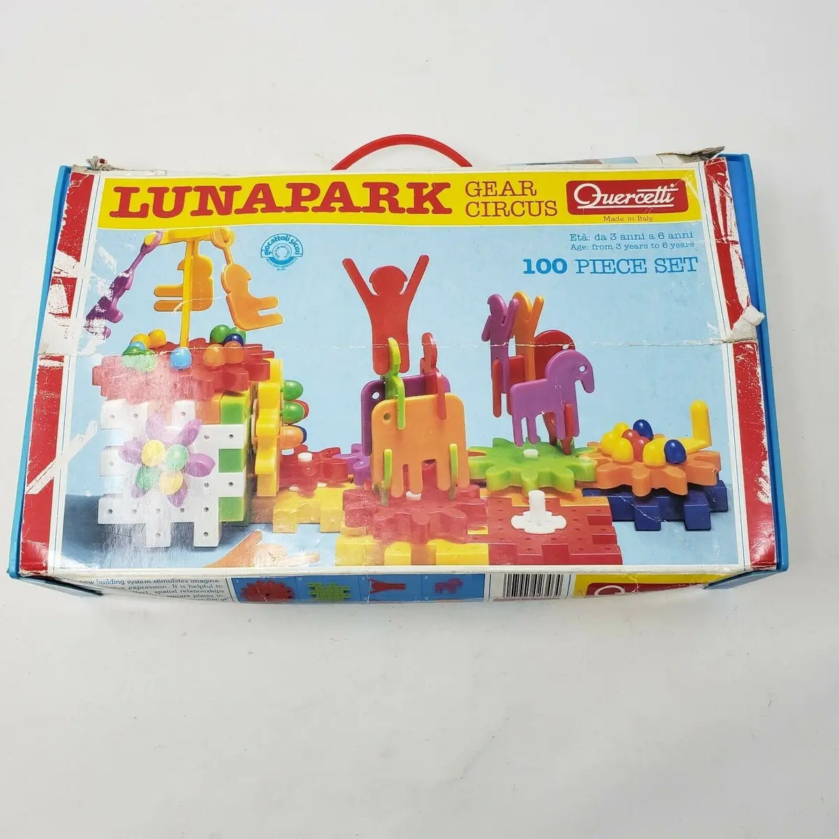 Vintage Quercetti Lunapark Gear Circus Building Toys Set Animals People Italy 1