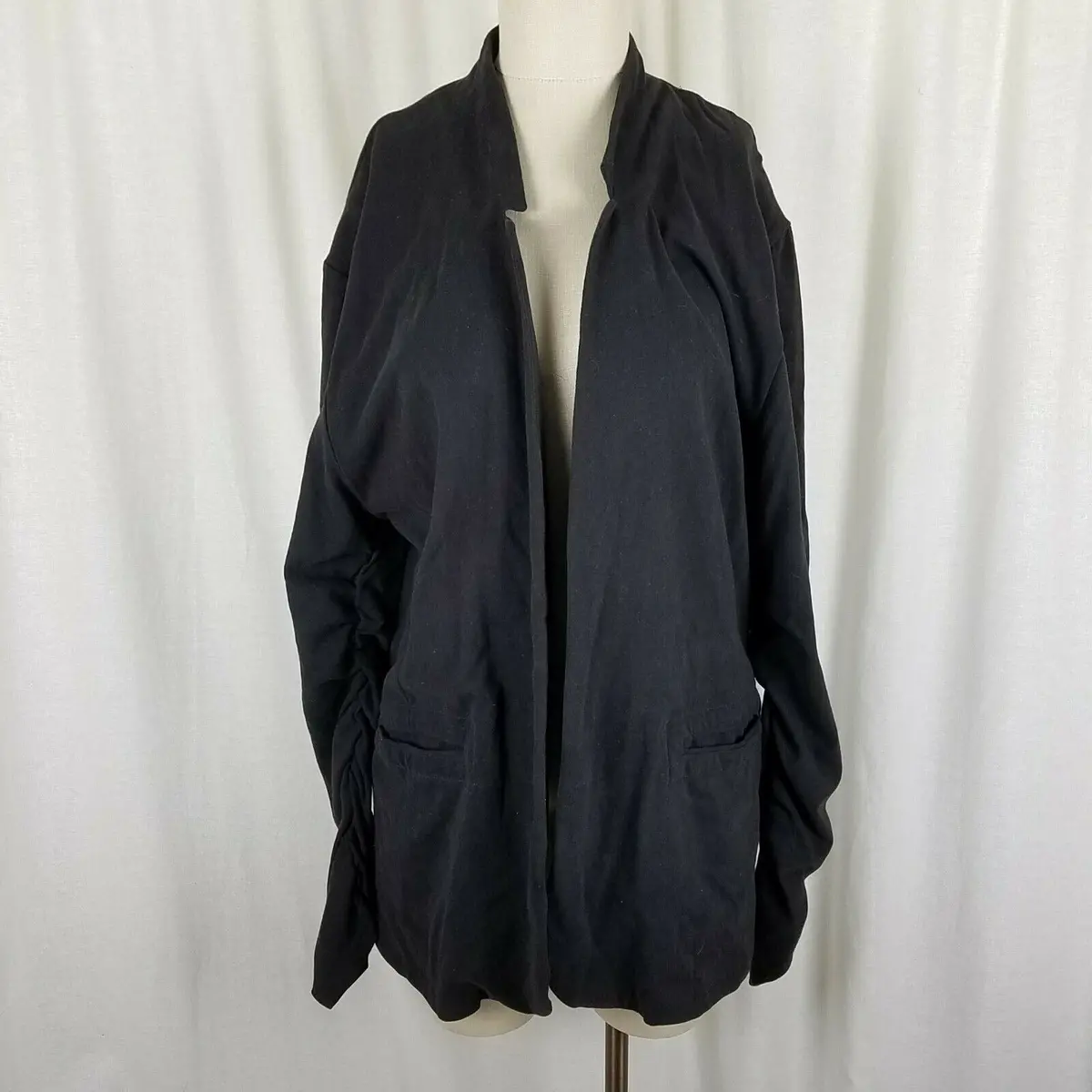 I.Am Jersey Knit Cotton Open Front Wrap Sweater Jacket Womens Xxl 2Xl Shacket 1