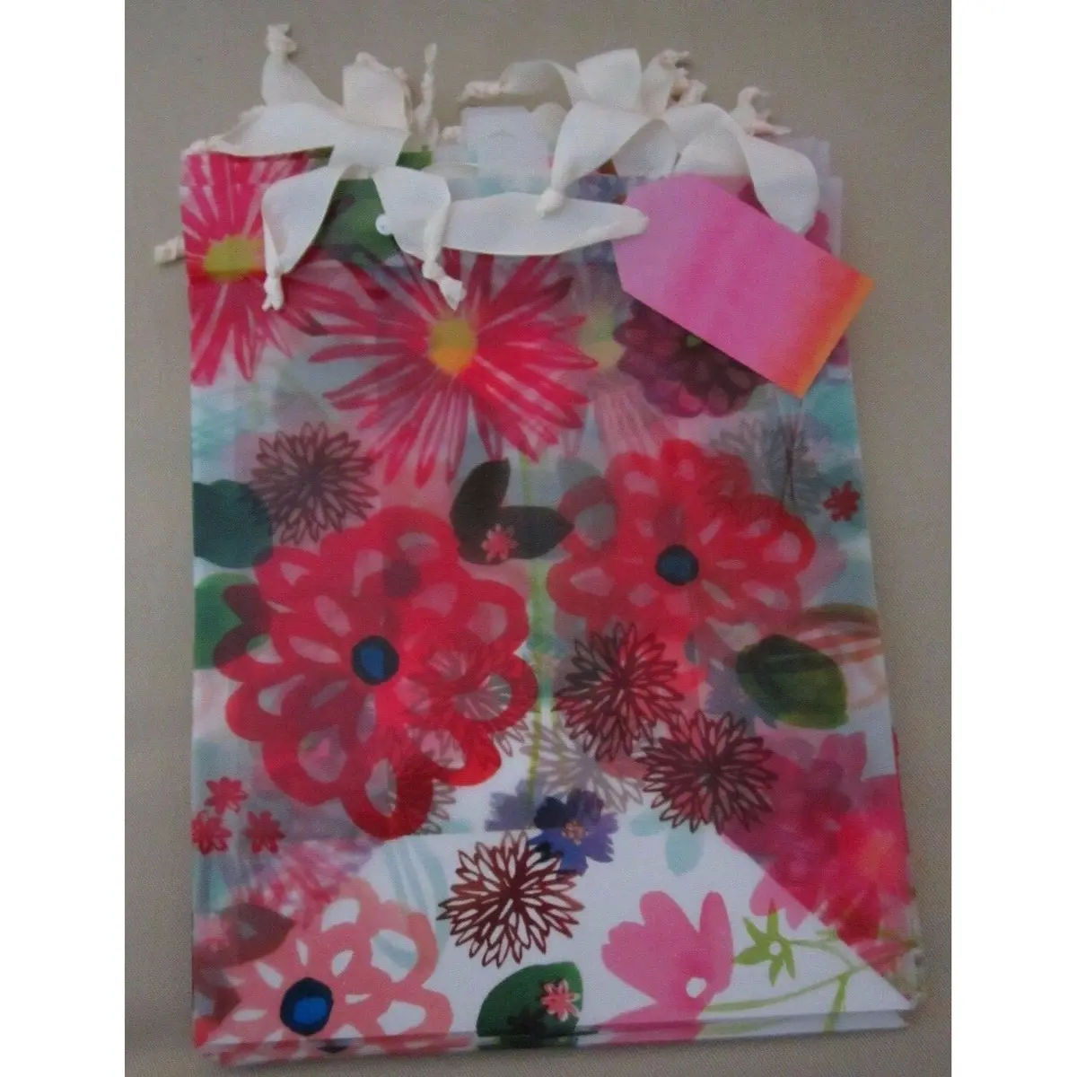Opaque Floral Hallmark Expressions All Occasion Gift Bags Garden Flowers Ribbons 1