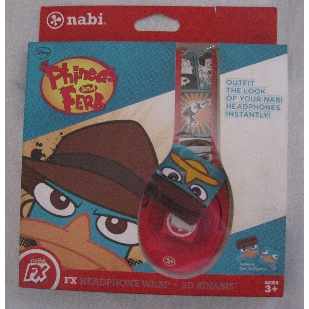 Nib Disney Phineas And Ferb Nabi Fx Headphone Wrap + 3D Kinabis Exclusive 1