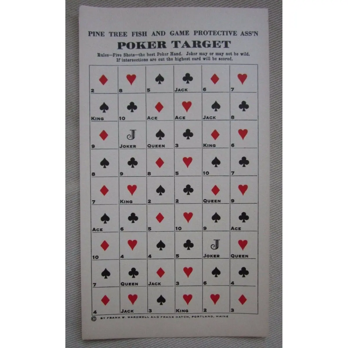 20 Vintage Pine Tree Fish & Game Assn. Poker Paper Targets Rifle Pistol Shooting 1