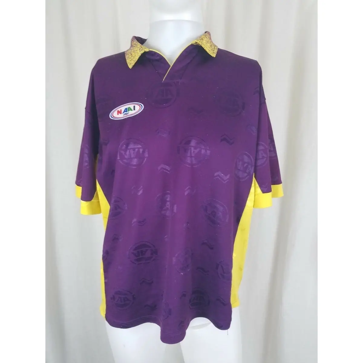 Naai Bajic # 26 Soccer Futbol Jersey Mens M Purple Gold Speckled Sheen Collared 1