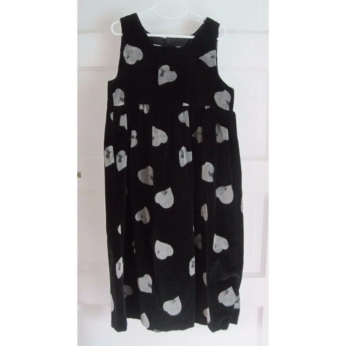 Garnet Hill Boutique Black Velvet Hearts Jumper Party Dress Girls Sz 8 Maine Usa 1