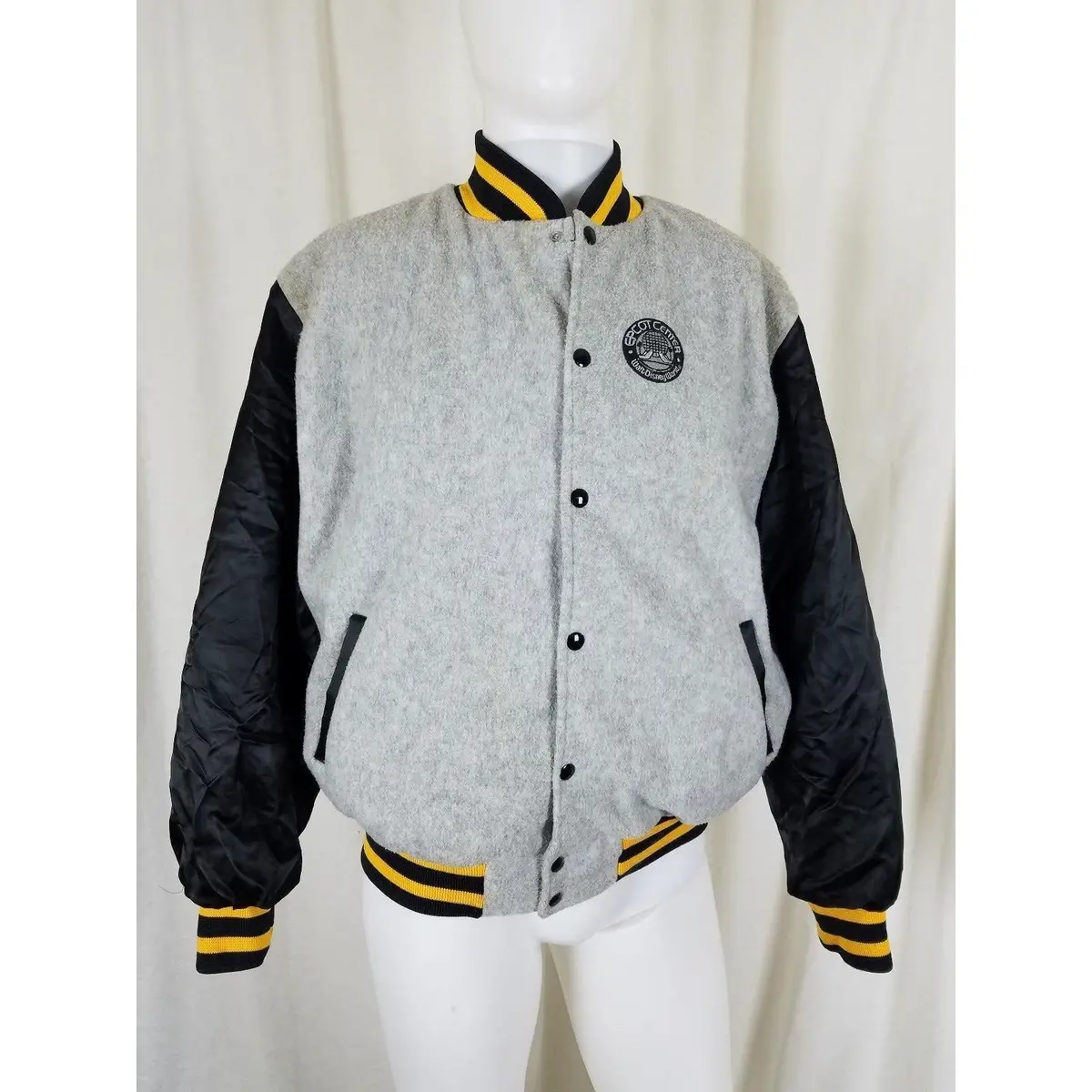 Rare Vintage Disney Fleece Satin Epcot Center Bomber Jacket L Character Fashions 1
