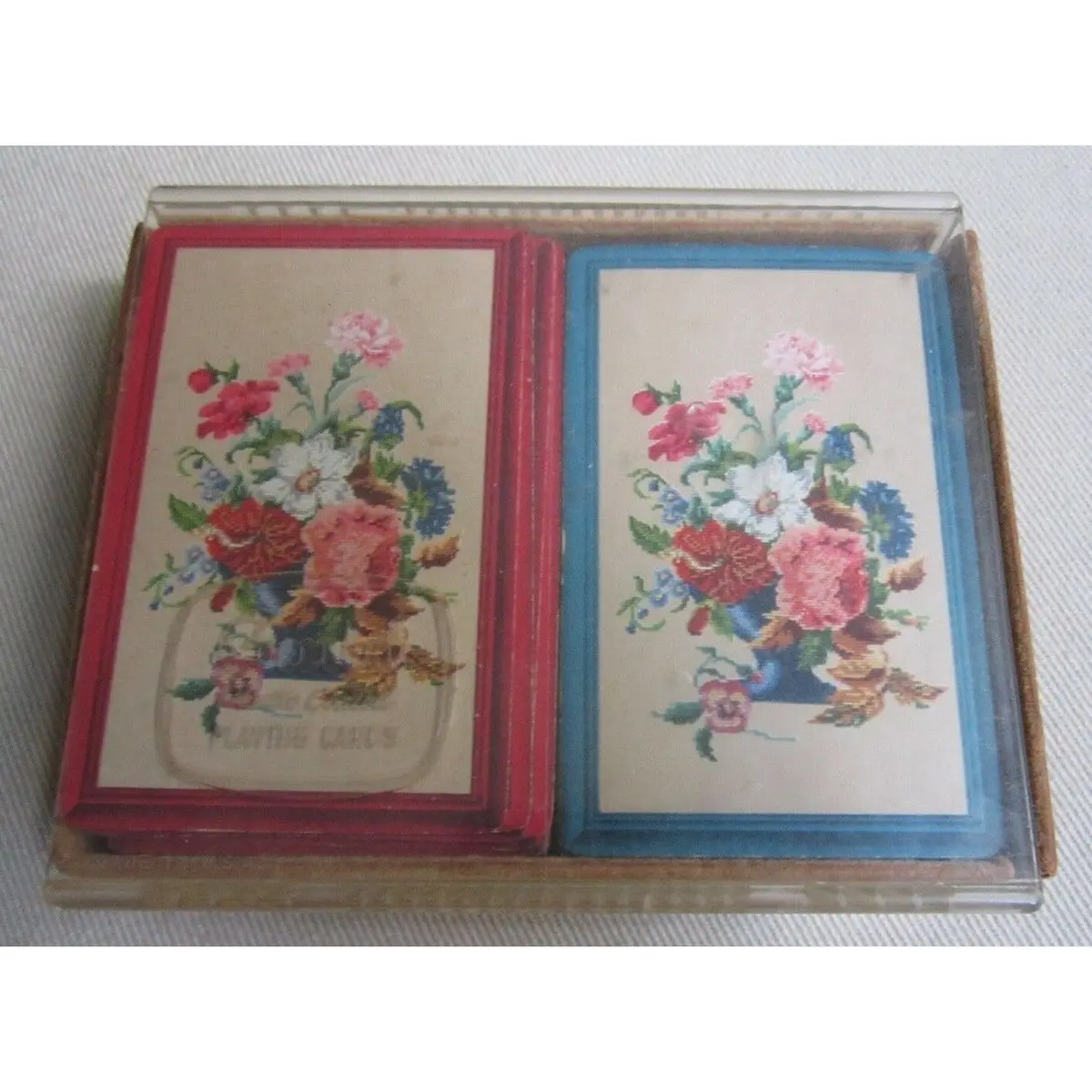 Guild Needlepoint Floral Plastic Coated Playing Cards Poker Usa Western Product 1