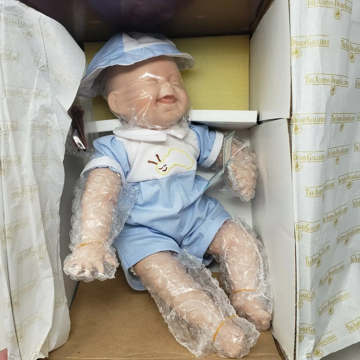 Joys Of Summer Tickles 1992 Porcelain Boy Doll 1St Edition Ashton Drake Blue 1