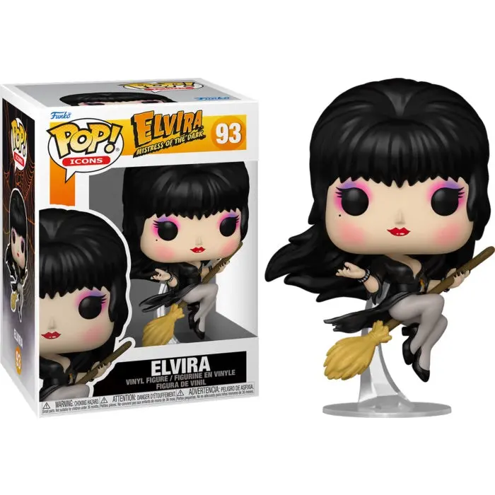 Funko Pop! Icons #93 - Elvira: Mistress Of The Dark - Elvira (With Broom) Vinyl Figure (86440) 1