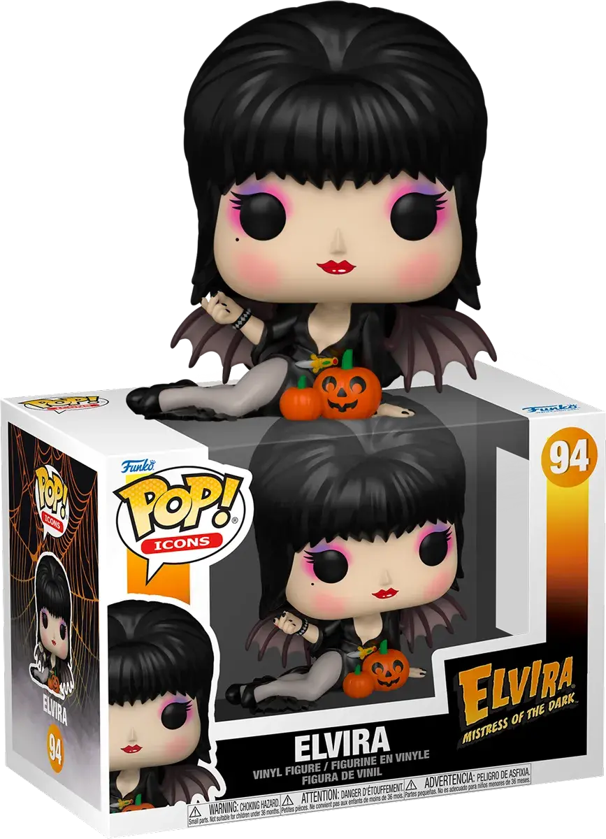 Funko Pop! Icons #94 - Elvira: Mistress Of The Dark - Elvira (With Pumpkins) Vinyl Figure (86441) Low Stock 1