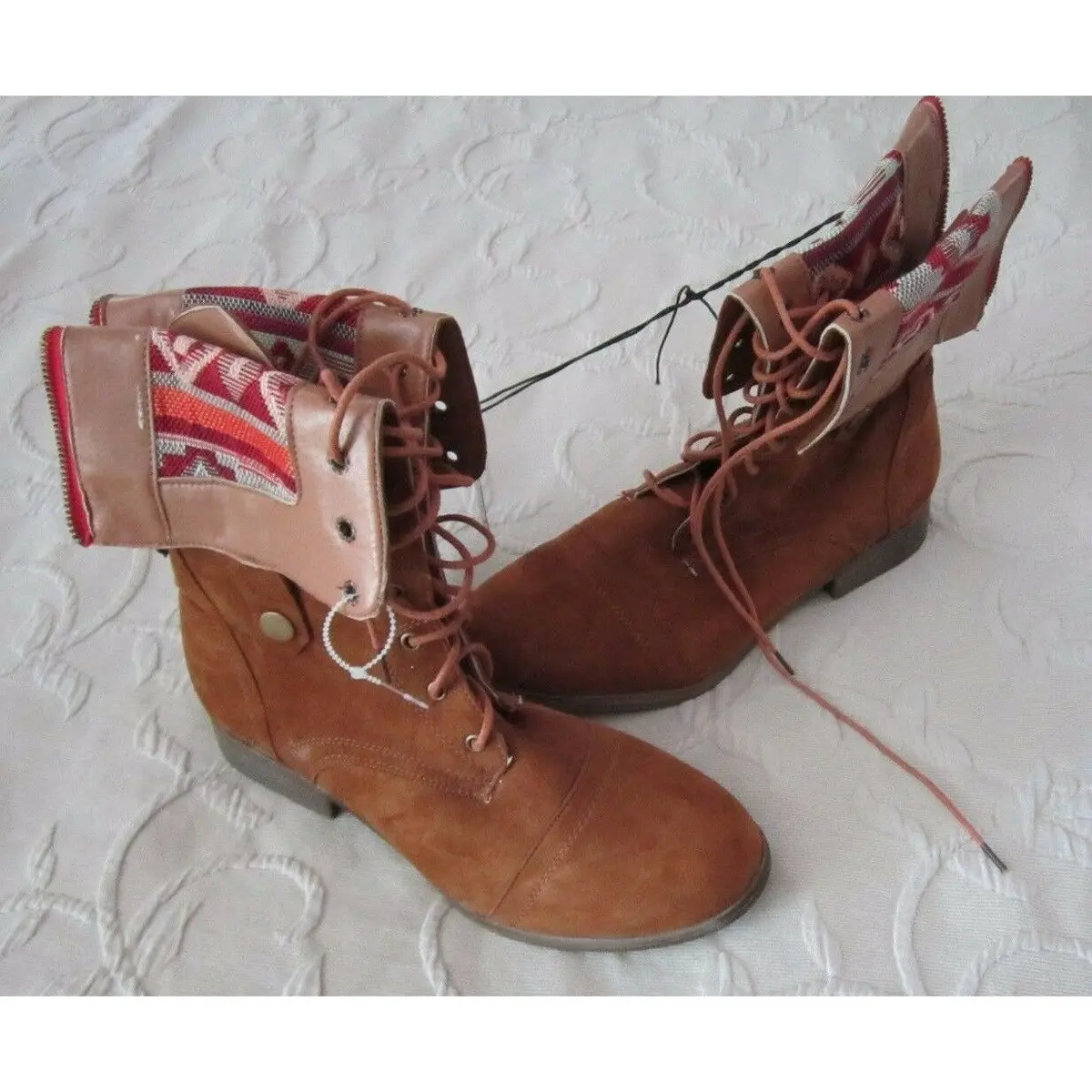 Chatties Southwest Southwestern Indian Blanket Print Calf Tall Boots Womens 9 1