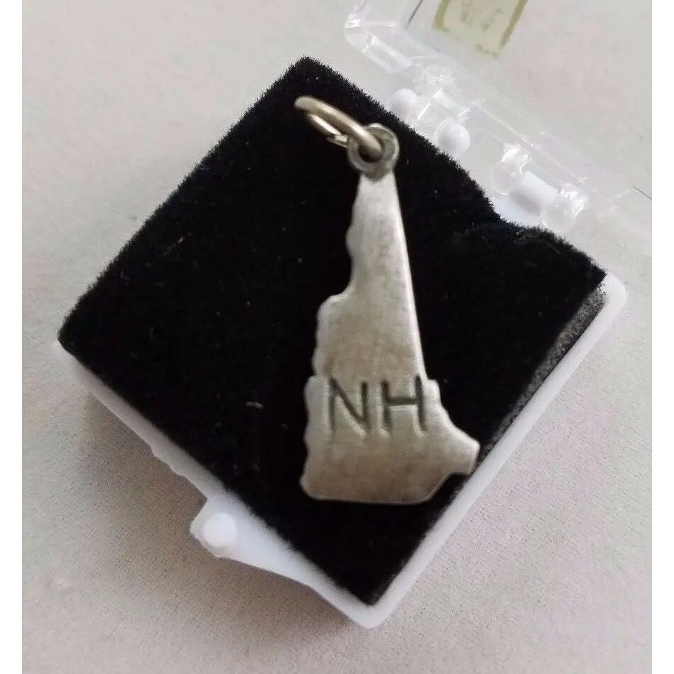 New Hampshire State Pewter Charm Silver Necklace Bracelet New England Souvenir 1