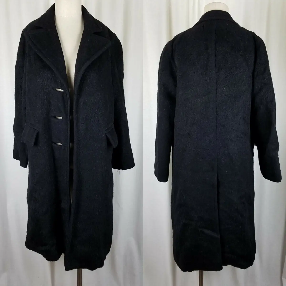 Harry Williams Wool Kuddlin Cloth Stroock Mcm 1940S Peacoat Womens Xs S Vintage 1