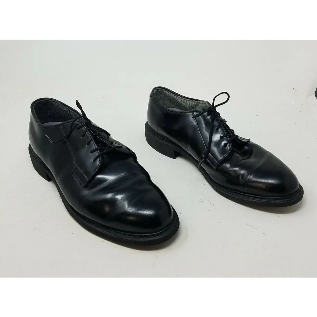 Bates Uniform Footwear Black Dress Shoes Vibram High Gloss Oxford 9.5 D Military 1