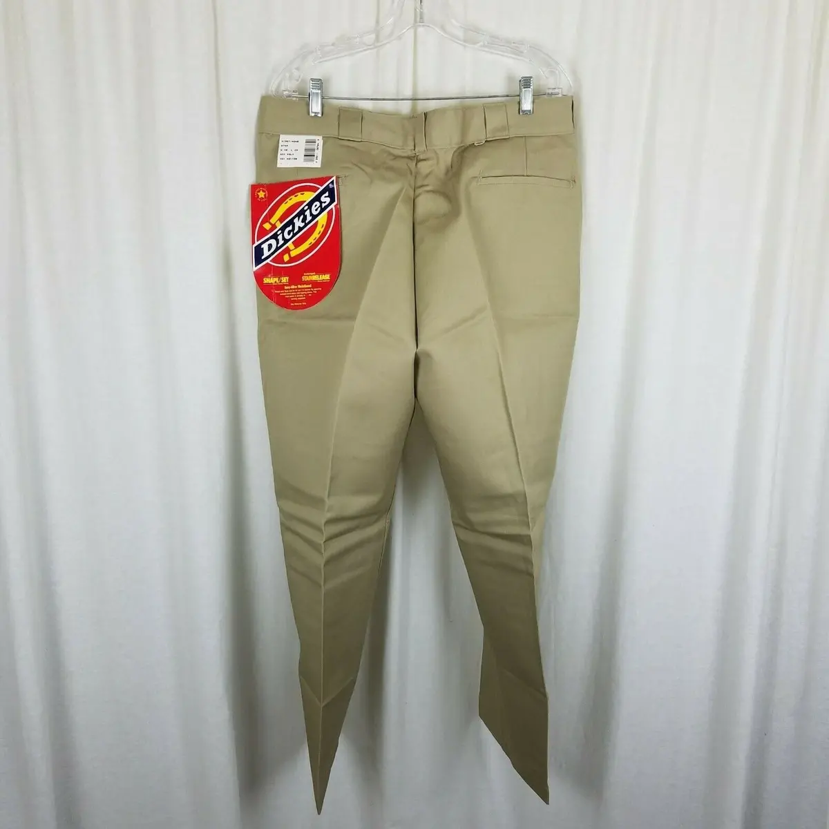 Vintage Dickies Shape Set Stain Release Twill Work Pants Mens 38X29 Tan Nos Usa 1