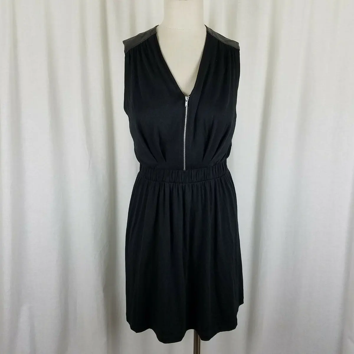 Converse One Star Blouson Little Black Dress Womens M Jersey Knit Twirl Zip Up 1