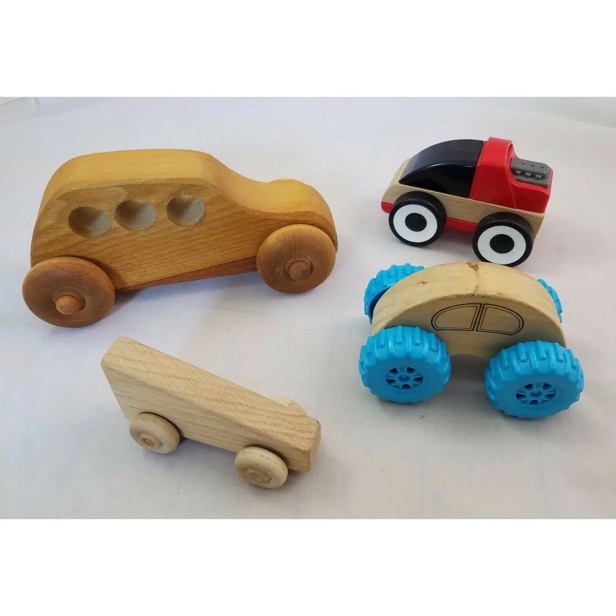 Ikea The Toy Makers Bangor Me Lot Of 4 Wood Cars Wooden Toys Colorful Handmade 1