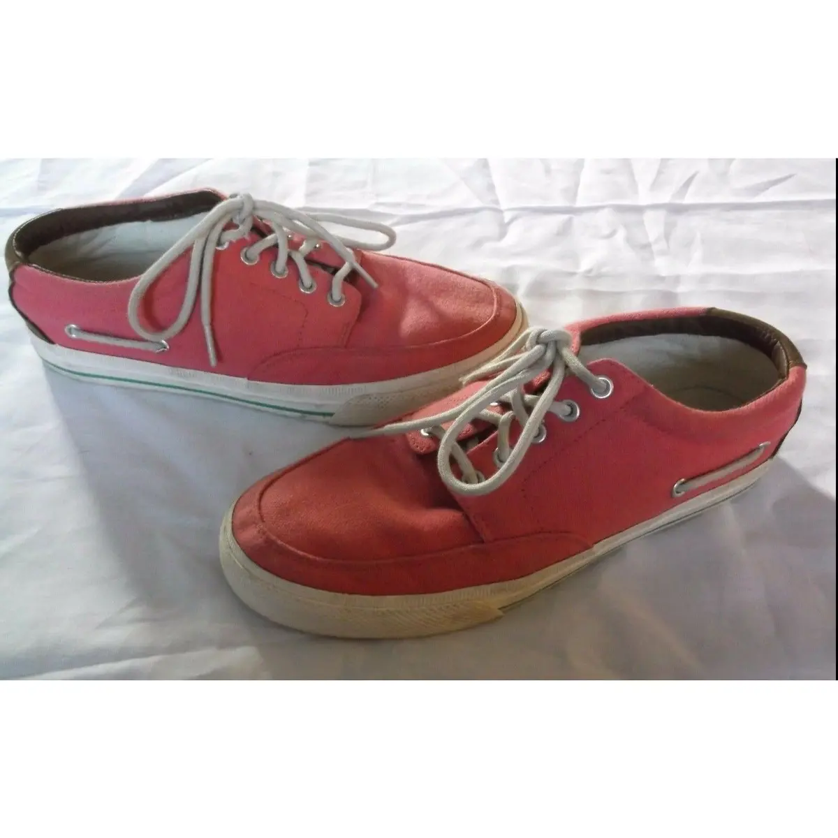 Polo Ralph Lauren Vance Side Lace Boat Shoes Sneakers Canvas Leather Mens 8.5 1