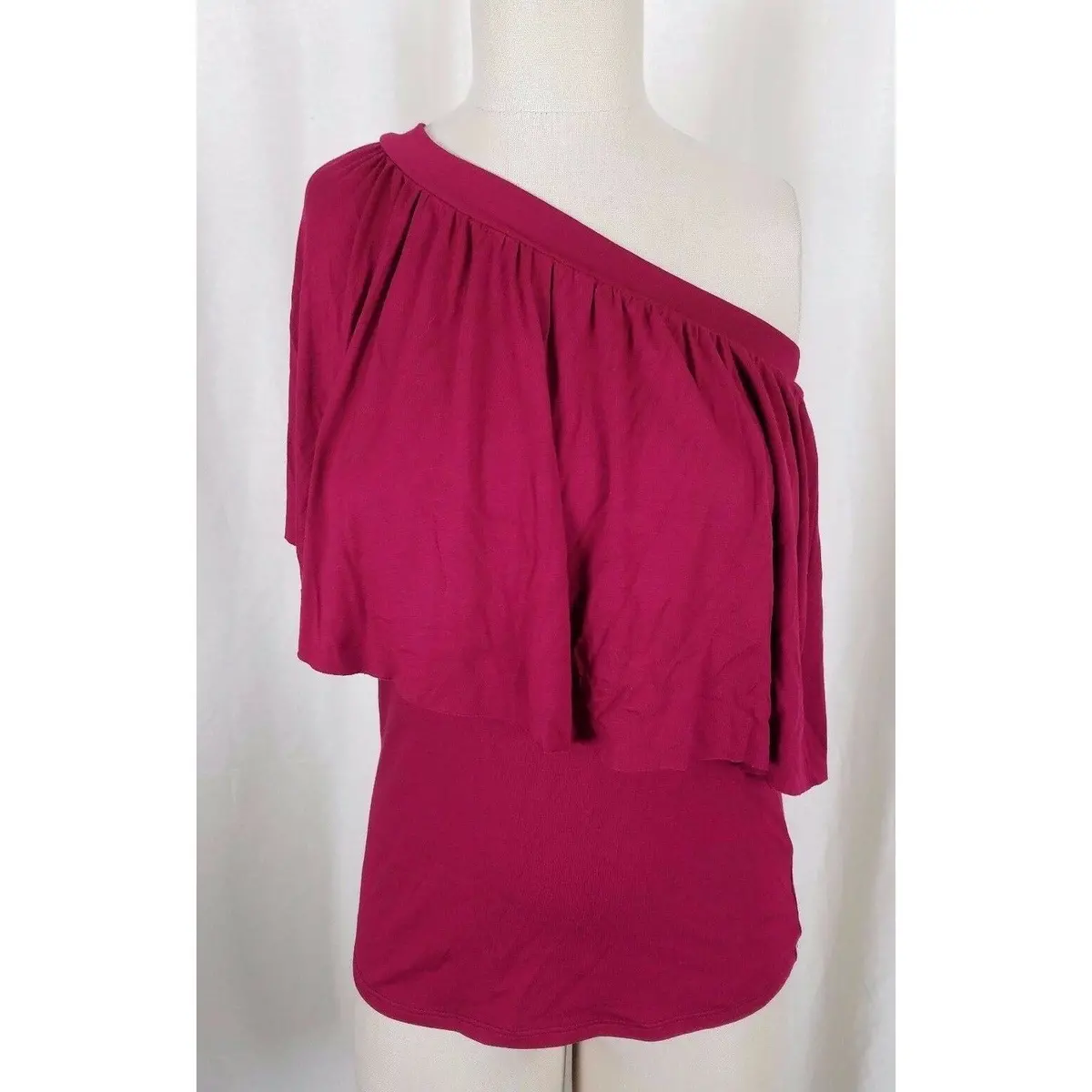 Anthropologie Gemma Off Shoulder Jersey Top Tunic Shirt 3 Dots Plum Womens Xs 1
