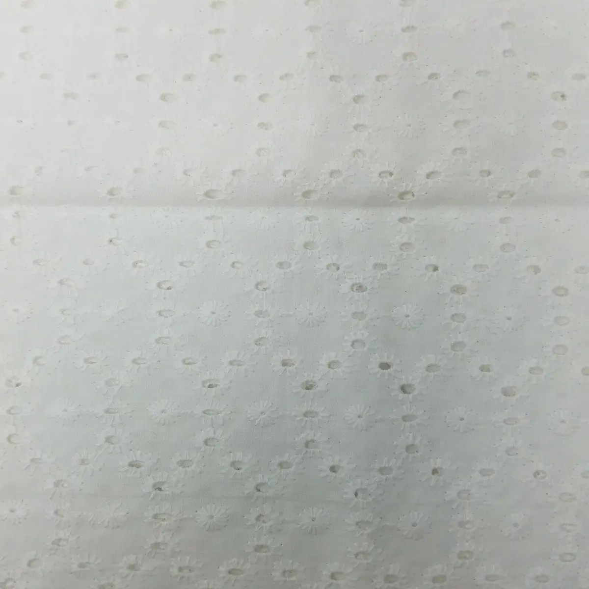 White Eyelet Lace Fabric Cotton Less Than One Yard Vintage 1