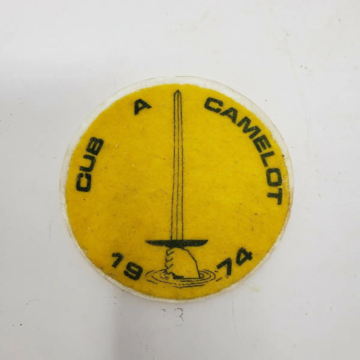 Cub A Camelot 1974 Vintage 1970S Boy Scouts Badge Patch 3 In Round Yellow Black 1