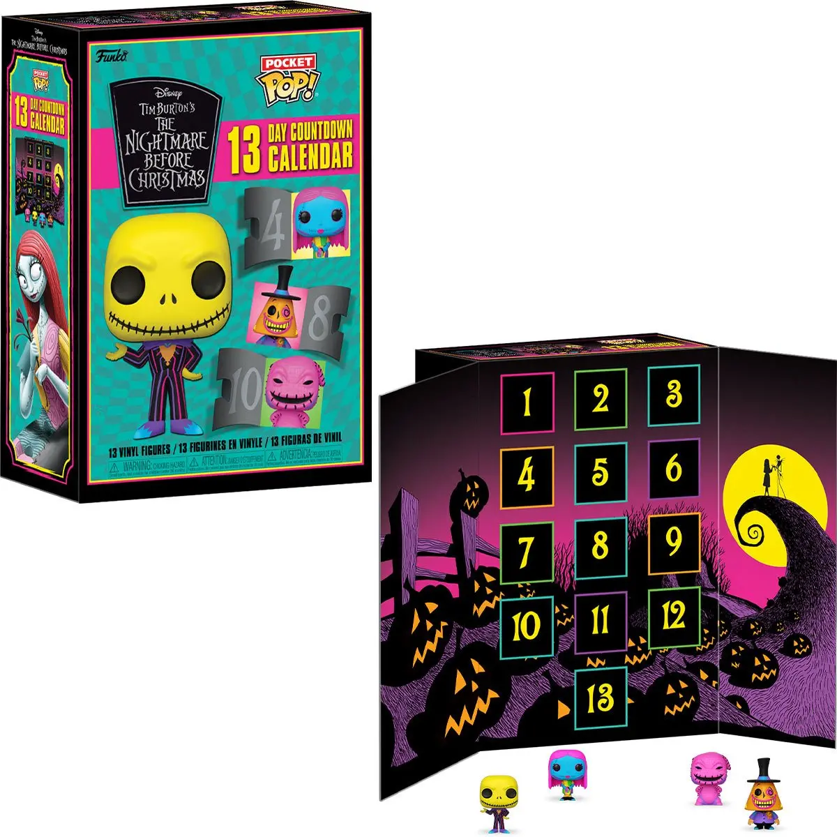 Funko Pocket Pop! - The Nightmare Before Christmas - 13 Day Countdown Calendar (Black Light) (63959) Low Stock 1