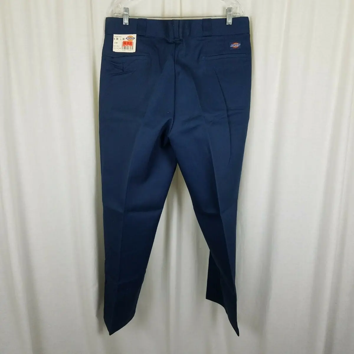 Vintage Dickies Shape Set Stain Release Twill Work Pants Mens 38X30 Navy Nos Usa 1