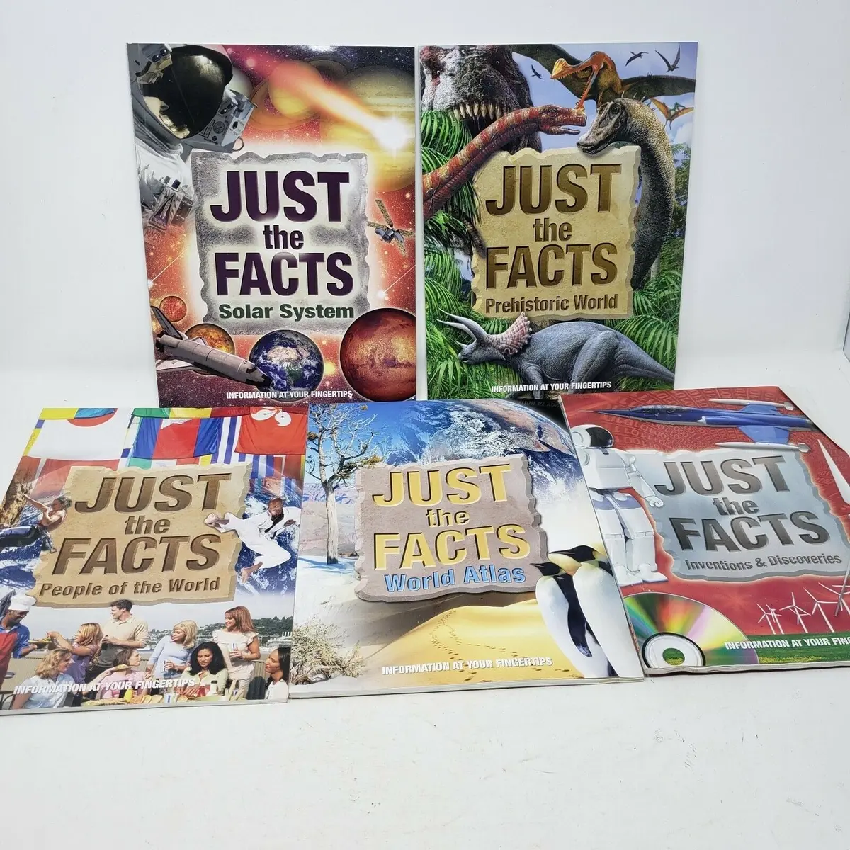 Just The Facts Books Ticktock 2010 Inventions People Atlas Solar System Lot Of 5 1