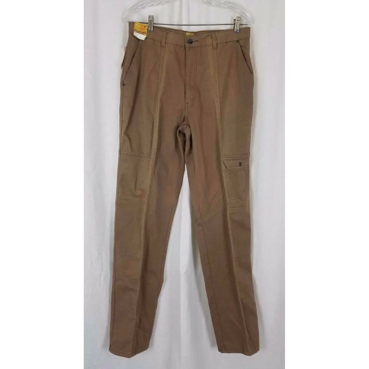 Vintage 80S Radar Allen Khaki Cargo Pants Jeans Mens 34 X 34 Brown Tan Bradlees 1