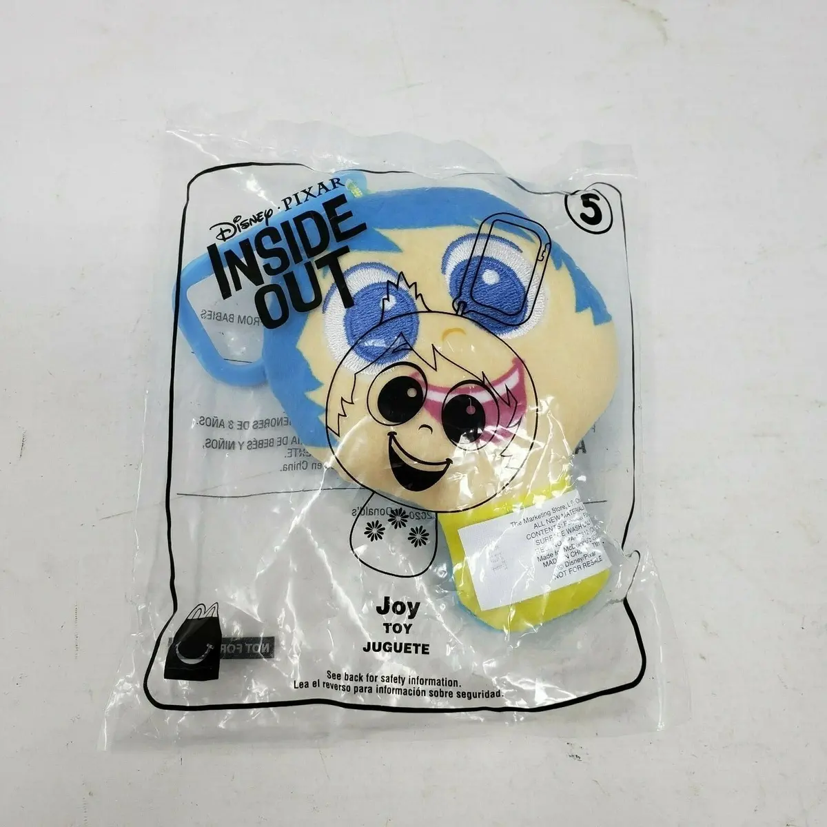 2020 Mcdonald’S Happy Meal Disney Pixar Inside Out Joy #5 Plush Key Toy 1