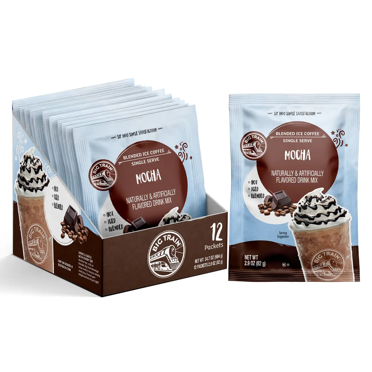 Mocha Blended Iced Coffee Beverage Mix Sachet - 12 X 2.9Oz 1