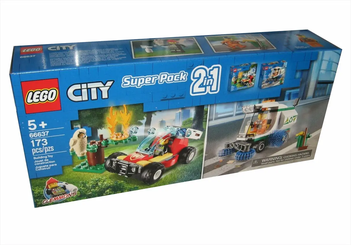 Lego City - Super Pack 2 In 1: 60247 Forest Fire & 60249 Street Sweeper (66637) Retired Building Toy Last One! 1