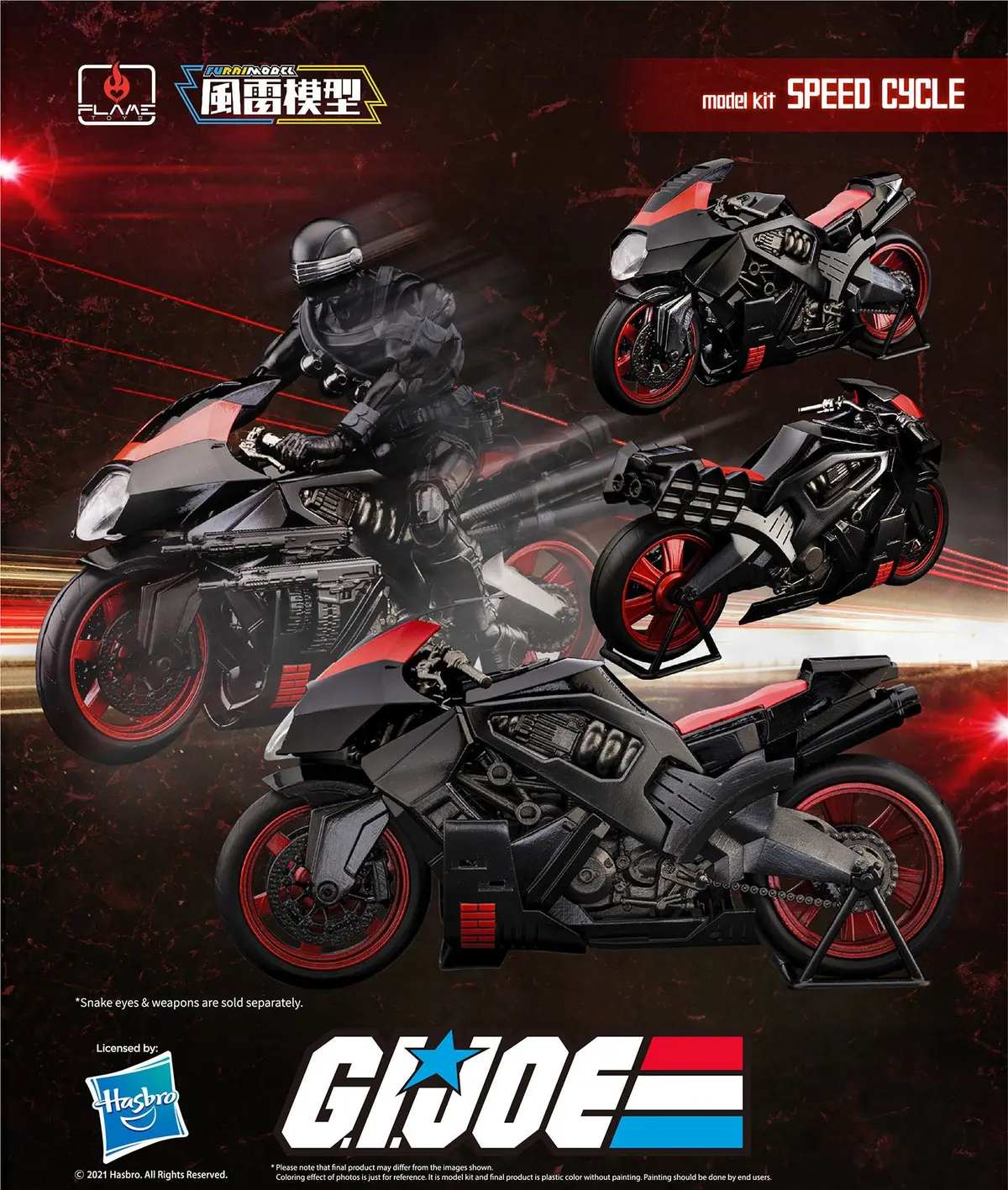 Flame Toys - G.I. Joe - Speed Cycle For Snake Eyes Furai Model Kit Last One! 1