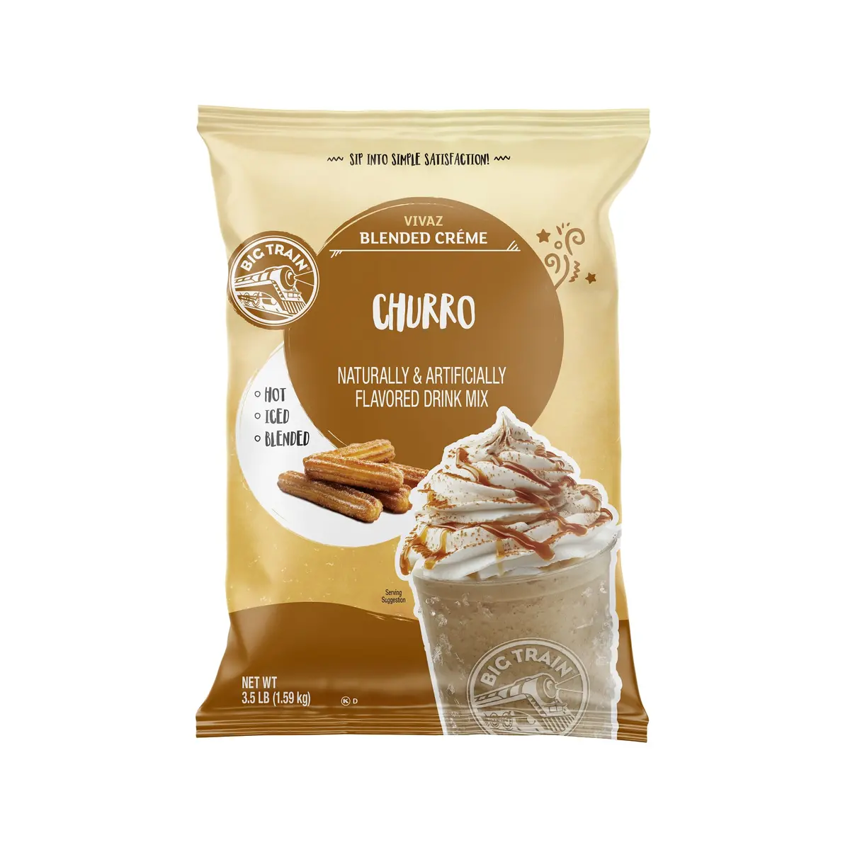 Vivaz Churro Blended Crème Beverage Mix - 5 X 3.5Lb Bags 1