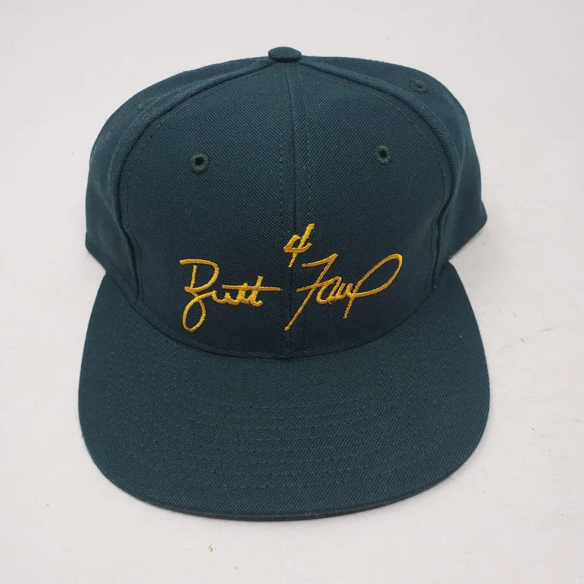 Vintage 90S Brett Favre 4 Script Green Bay Packers Nfl Snapback Hat Cap Mens Os 1