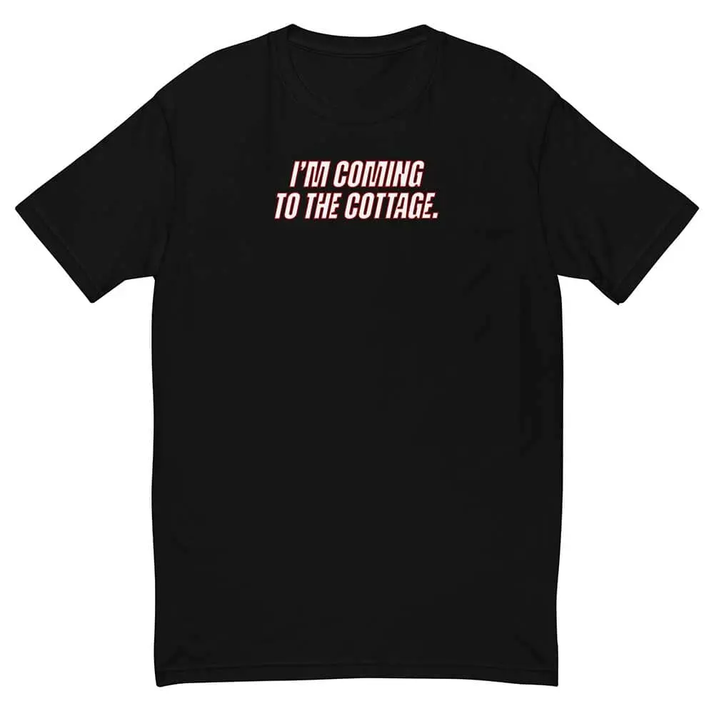 "I'm Coming To The Cottage" White Print T-Shirt 1