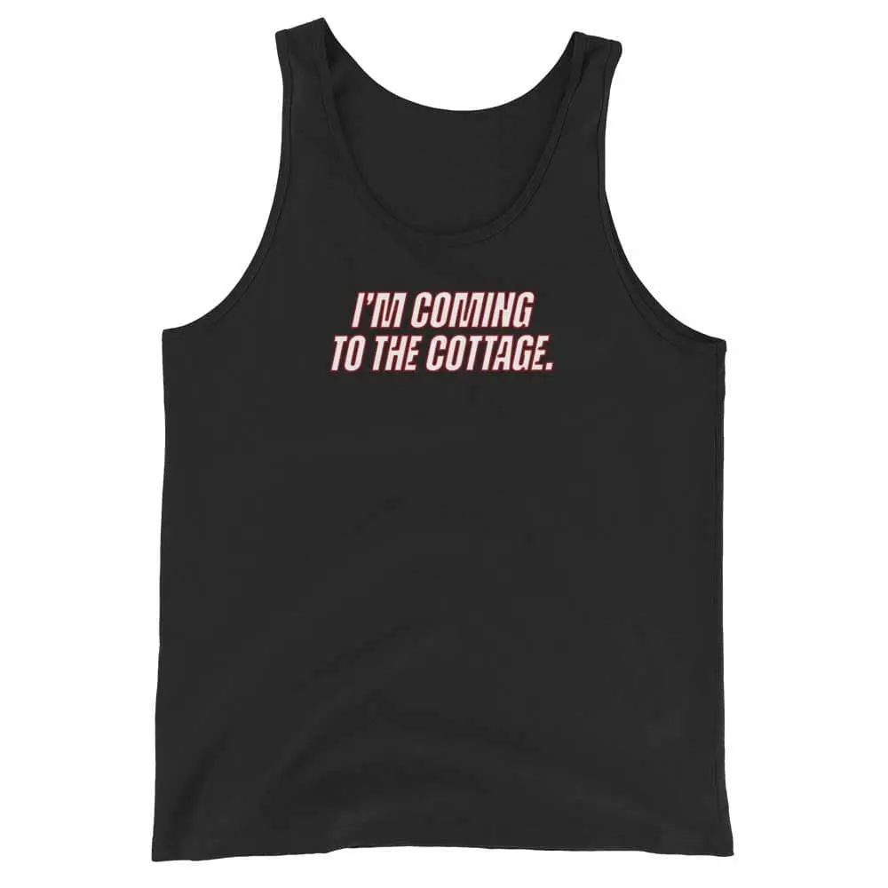 "I'm Coming To The Cottage" White Print Tank 1