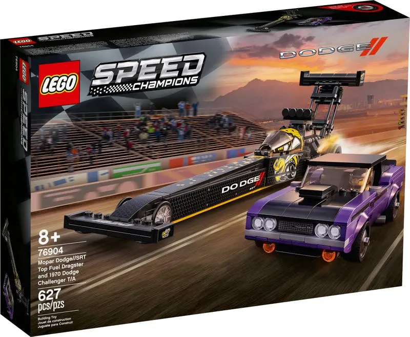 Lego Speed Champions - Mopar Dodge Srt Top Fuel Dragster And 1970 Dodge Challenger Ta (76904) Retired Building Toy Last One! 1