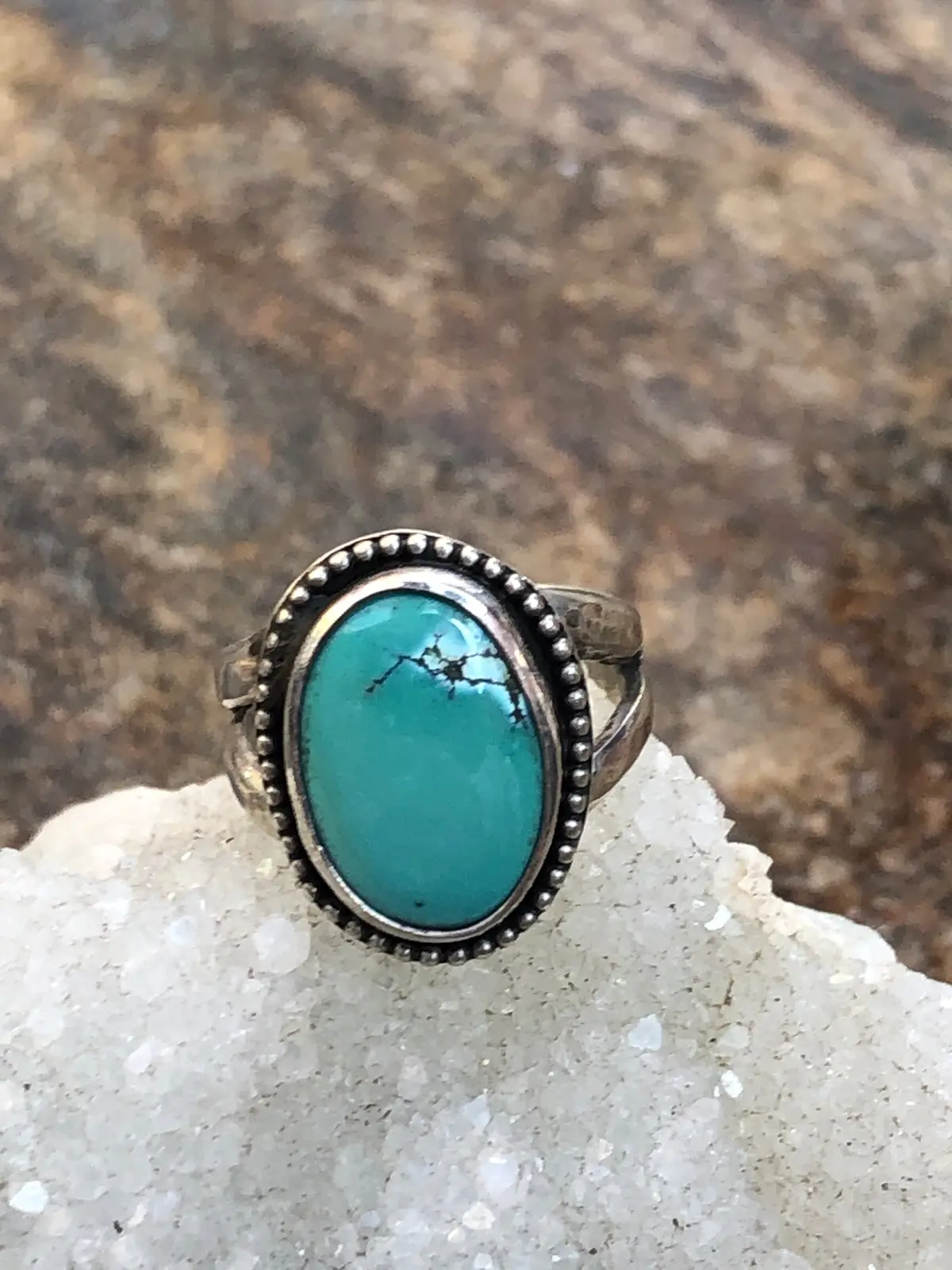 “Turquoise Stacker Ring"- A Size 4 3/4 - 5 Ring By: River And Sea Handmade 1