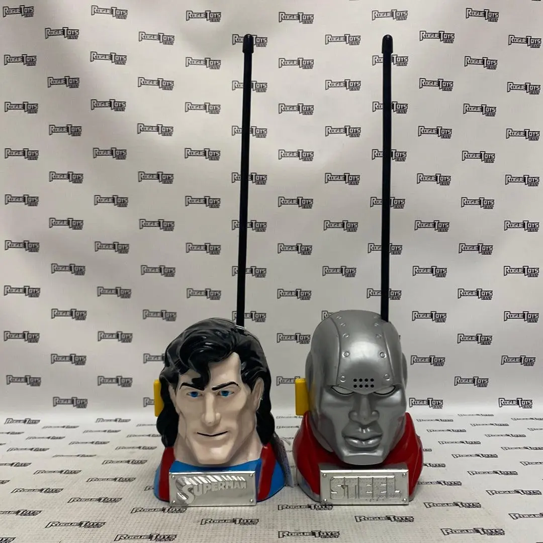 Mga 1996 Superman + Steel Handheld Walkie Talkies (Untested) 1
