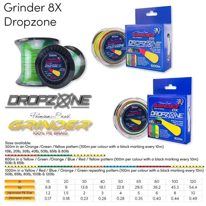 Dropzone 8X Multi Colour Braid 1