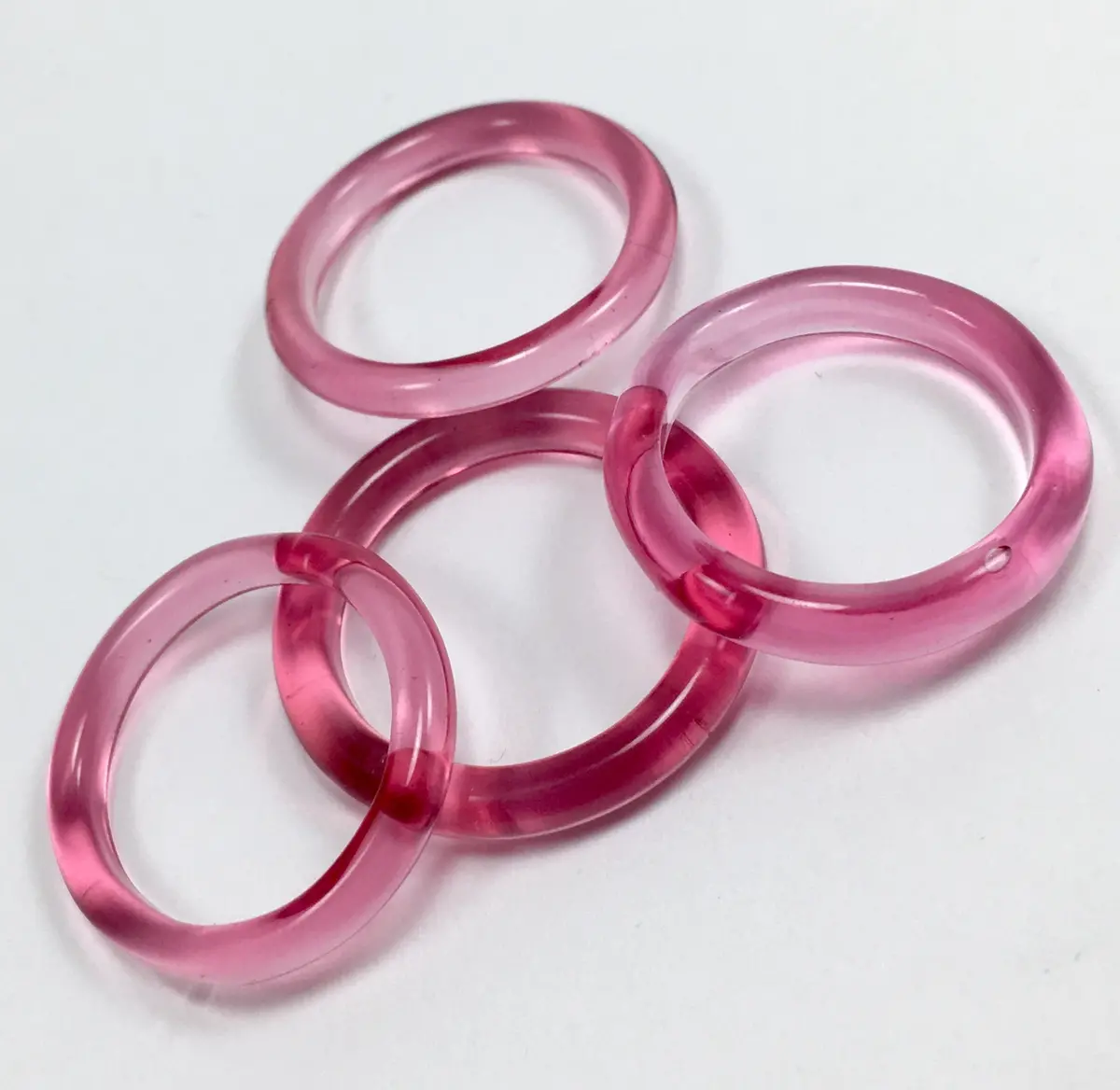Tele Magenta Glass Rings Made With 24Kt Gold | By Marni | New Color! 1