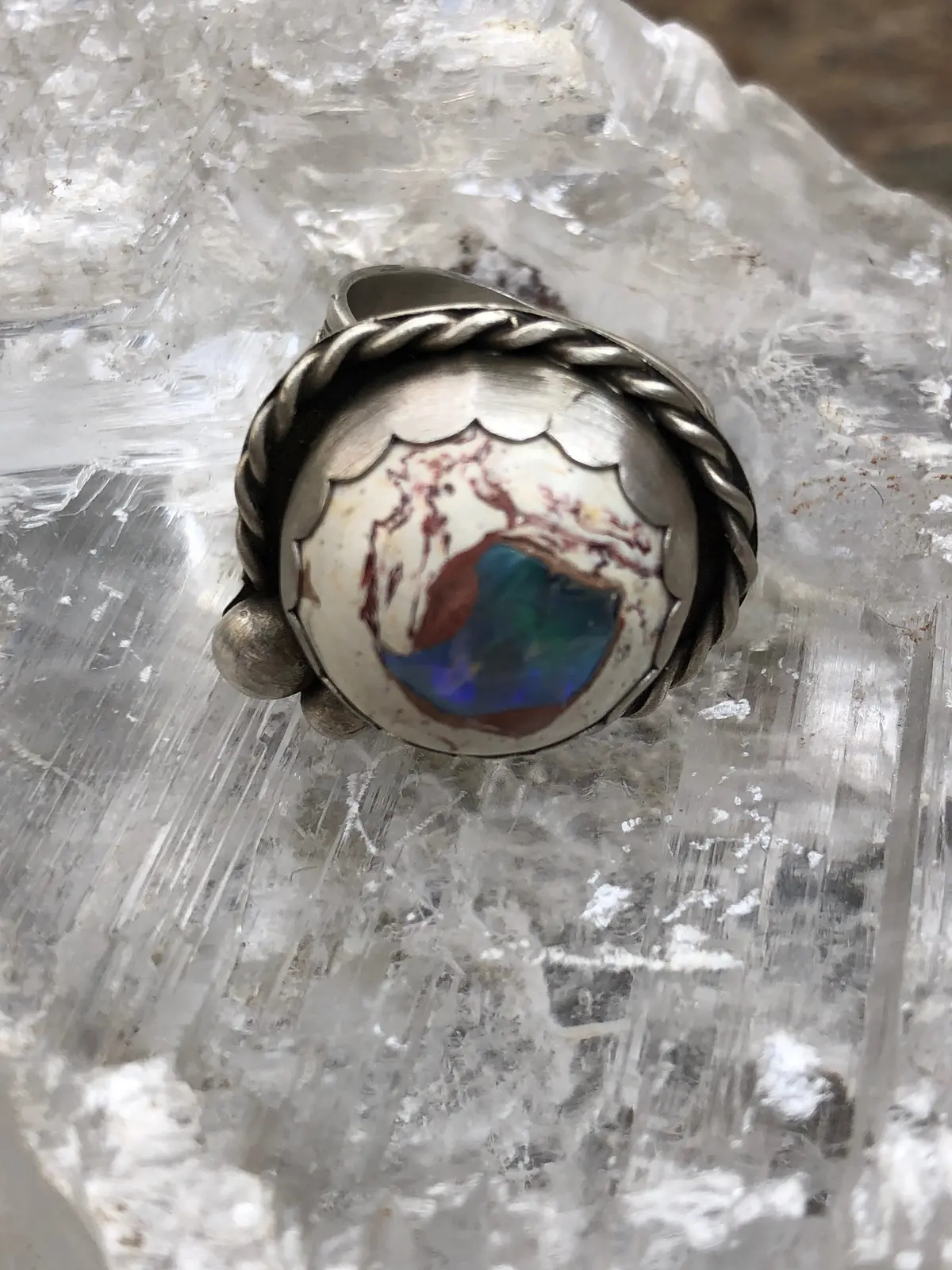 “Cantera Opal Mermaid Ring"- A Size 7 1/4 Ring By: River And Sea Handmade 1