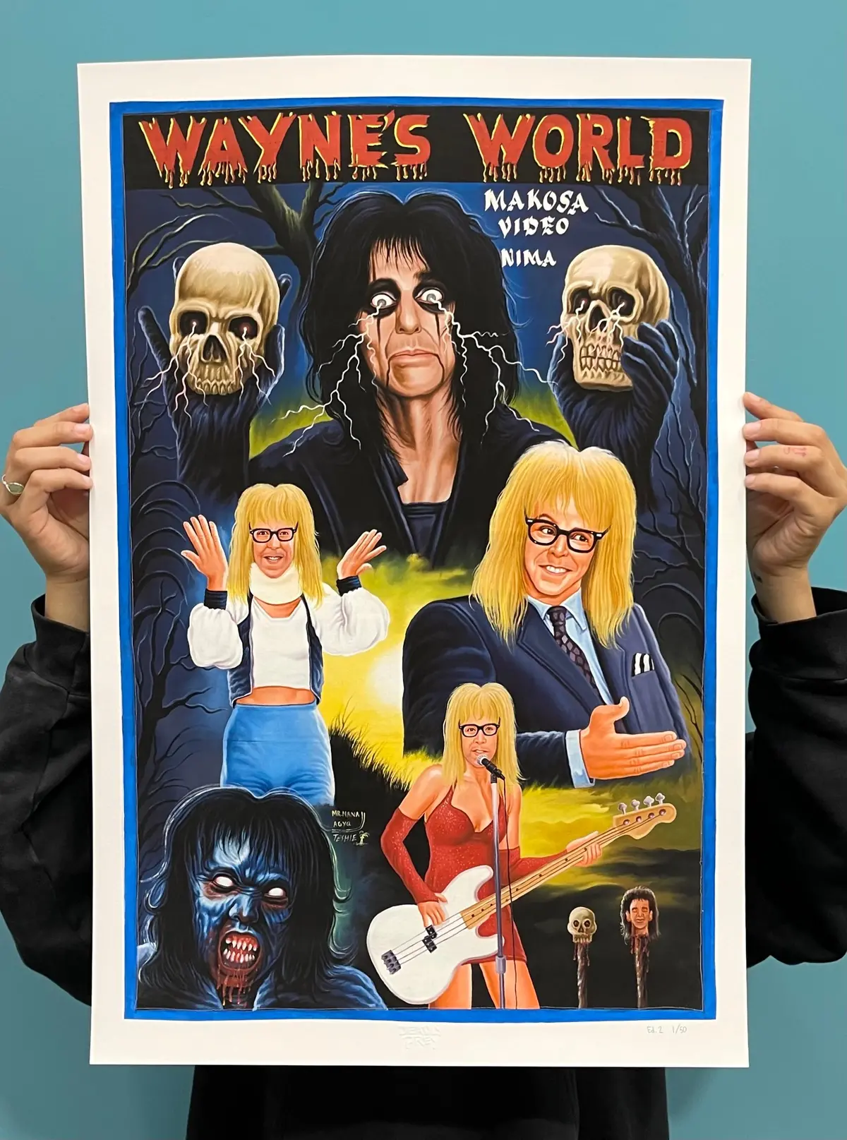 Wayne’S World - Limited 2Nd Edition Archival Giclée Print From Static Medium By Mr. Nana Agyq 1